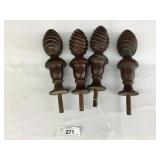 4 Large Mahogany Fineals w/Finish-8.25" Tall