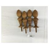 4 Large Mahogany Fineals-Unfinished-8.25" Tall
