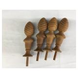 4 Large Mahogany Fineals-Unfinished-8.25" Tall
