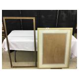 2 Pieces-Solid Wood Frame & Green Matted Frame
