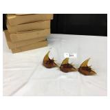 Selection of 17 Hand Blown Amber Angel Fish Figuri