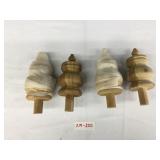 Set of 4 Unfinished Wood Large Fineals-5.5" Tall