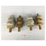 Set of 4 Unfinished Wood Large Fineals-5.5" Tall