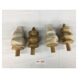 Set of 4 Unfinished Wood Large Fineals-5.5" Tall