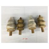 Set of 4 Unfinished Wood Large Fineals-5.5" Tall