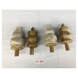 Set of 4 Unfinished Wood Large Fineals-5.5" Tall