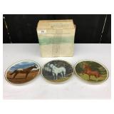 3 Pieces-11" Numbered Collectors Plates-Horses