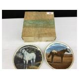 2 Pieces-11" Numbered Collectors Plates-Horses