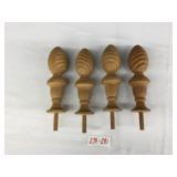 4 Large Mahogany Fineals-Unfinished-8.25" Tall