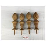 4 Large Mahogany Fineals-Unfinished-8.25" Tall