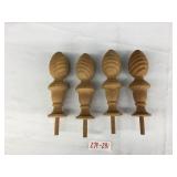 4 Large Mahogany Fineals-Unfinished-8.25" Tall