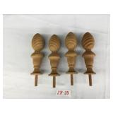 4 Large Mahogany Fineals-Unfinished-8.25" Tall