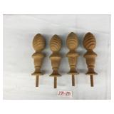 4 Large Mahogany Fineals-Unfinished-8.25" Tall