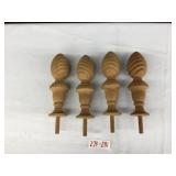 4 Large Mahogany Fineals-Unfinished-8.25" Tall