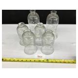 Selection of 6 Etched Globes-2 Large, 2 Small