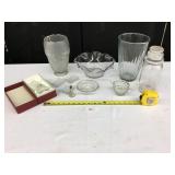 Selection of Decoraitve Clear Glass Items-Some Cut