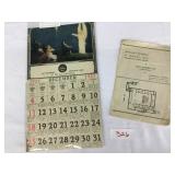 December 1927 Calendar Sheet & 1946 Play Program