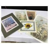 Selection of 5 Prints-Deer & Floral