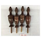 Selection of 4 Finished Mahogany Fineals-10" Tall