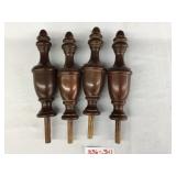 Selection of 4 Finished Mahogany Fineals-10" Tall