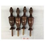 Selection of 4 Finished Mahogany Fineals-10" Tall