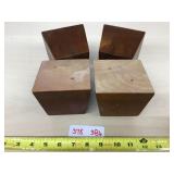 Selection of 4 Finished Cherry Color Tapered Squar