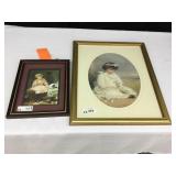 Pair of Prints-Framed & Matted-Victorian Girls at