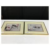Pair of Oriental Prints-Framed & Matted