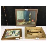 2 Oil on Canvas,1 Oil on Board-Locke Wallace, Bemh