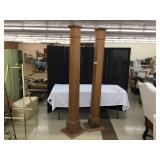Pair of Oak Columns-83.5" Tall