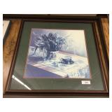 Large Print-Matted-Cup & Plant on Tabletop