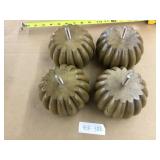 4 Carved Cracker Color Wooden Furniture Legs-Finis