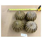 4 Carved Cracker Color Wooden Furniture Legs-Finis