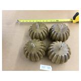 4 Carved Cracker Color Wooden Furniture Legs-Finis