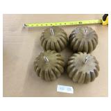 4 Carved Cracker Color Wooden Furniture Legs-Finis