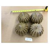 4 Carved Cracker Color Wooden Furniture Legs-Finis