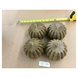 4 Carved Cracker Color Wooden Furniture Legs-Finis