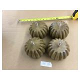 4 Carved Cracker Color Wooden Furniture Legs-Finis