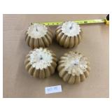 4 Carved Blond Color Wooden Furniture Legs-Finishe
