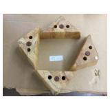 4 Triangular Natural Wooden Furniture Legs-Finishe