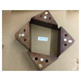 4 Triangular Mahogany Stained Wooden Furniture Leg