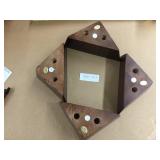 4 Triangular Mahogany Stained Wooden Furniture Leg