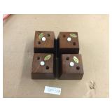 Set of 4 Mahogany Rectangular Tapered Furniture Fe