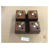 Set of 4 Mahogany Rectangular Tapered Furniture Fe