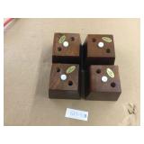 Set of 4 Mahogany Rectangular Tapered Furniture Fe