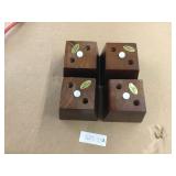 Set of 4 Mahogany Rectangular Tapered Furniture Fe