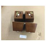 Set of 4 Mahogany Rectangular Tapered Furniture Fe