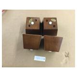 Set of 4 Mahogany Rectangular Tapered Furniture Fe