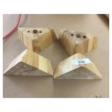 Set of 4 Lightwood Triangular Furniture Feet-Finis