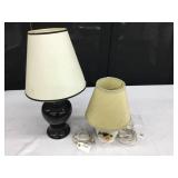 2 Small Porcelain Lamps with Shades